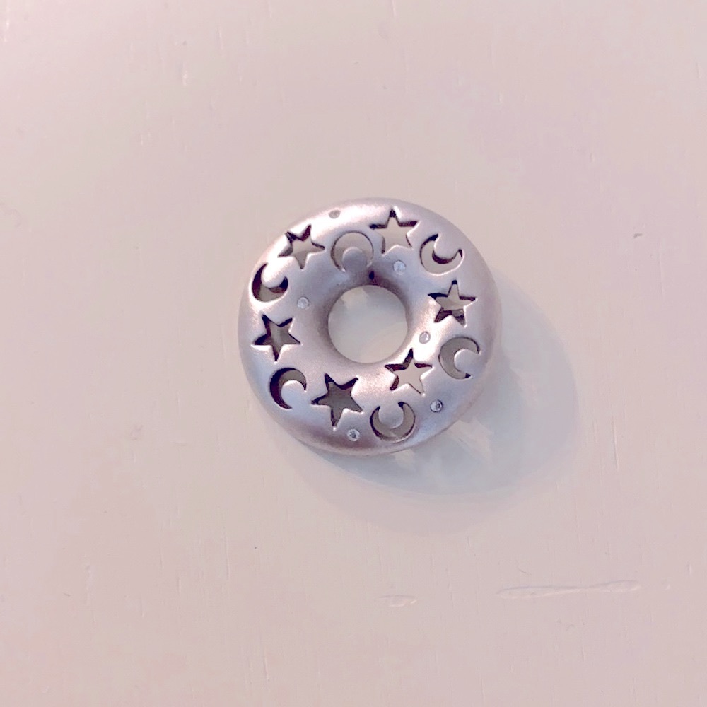 Moon and star circle necklace pendant